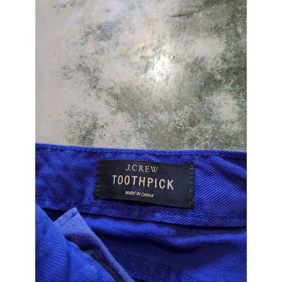 J Crew Blue Toothpick Jean in Garment-dyed Twill ankle jeans sz 27 - Picture 3 of 6